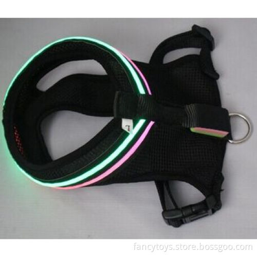 LED doublee optical fibers web cloth flashing angel chest harness